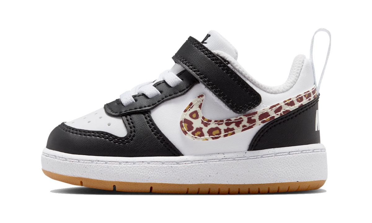 Nike Court Borough Low Black White Leopard Swoosh (TD)