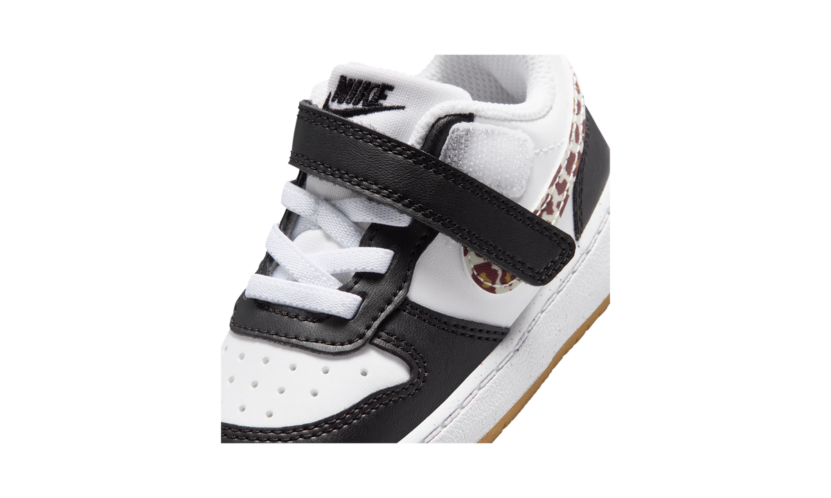 Nike Court Borough Low Black White Leopard Swoosh (TD)