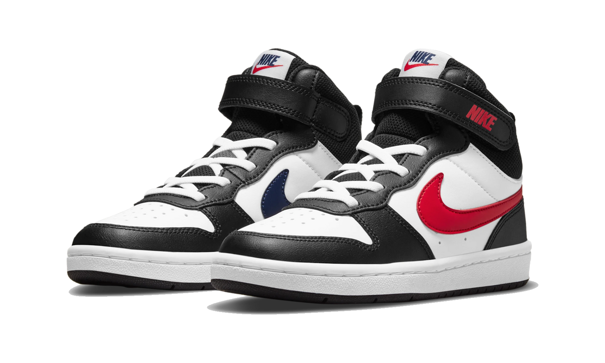 Nike Court Borough Mid 2 White Black University Red (PS)