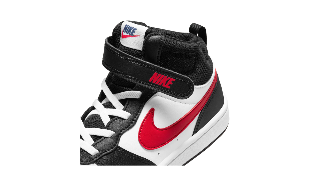 Nike Court Borough Mid 2 White Black University Red (PS)