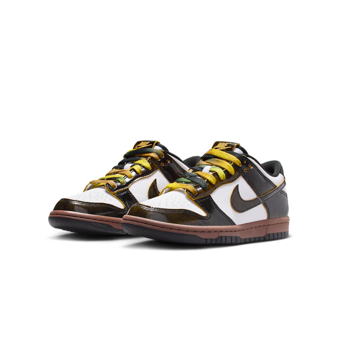 Nike Dunk Low SE Panda-Monium White Black Fauna Brown, White/Black/Fauna Brown/Bright Citron (HQ9294-100)
