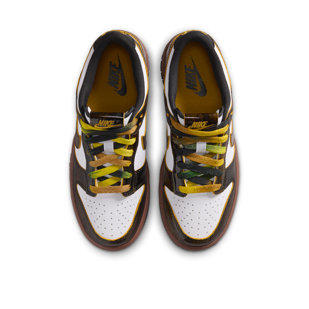 Nike Dunk Low SE Panda-Monium White Black Fauna Brown, White/Black/Fauna Brown/Bright Citron (HQ9294-100)