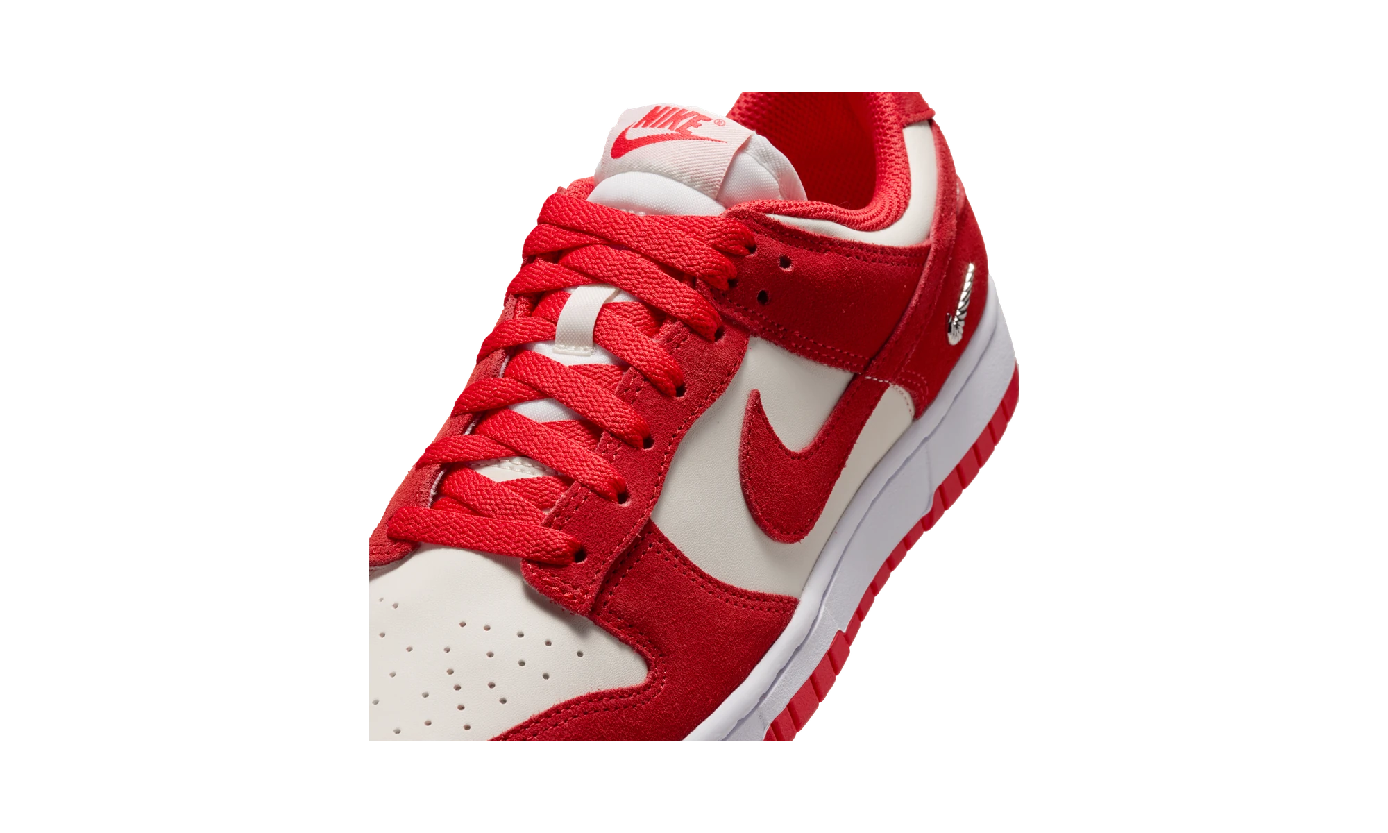 Nike Dunk Low Sail White Metallic Silver Light Crimson