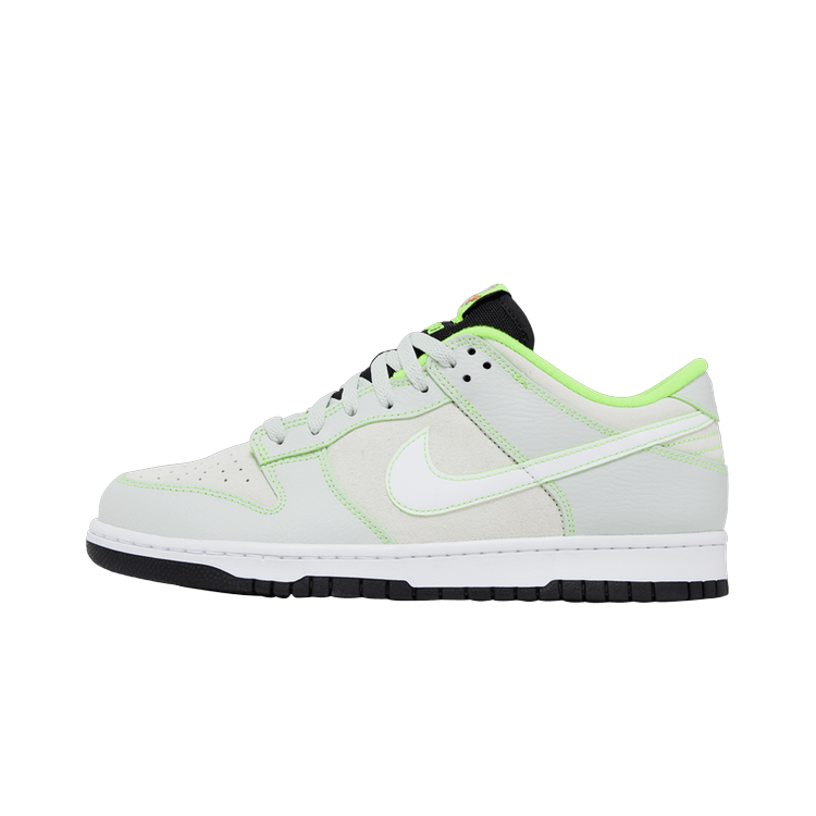 Nike Dunk Low University of Oregon PE (2023), Light Silver/White/Black/Electric Green (FQ7260-001)