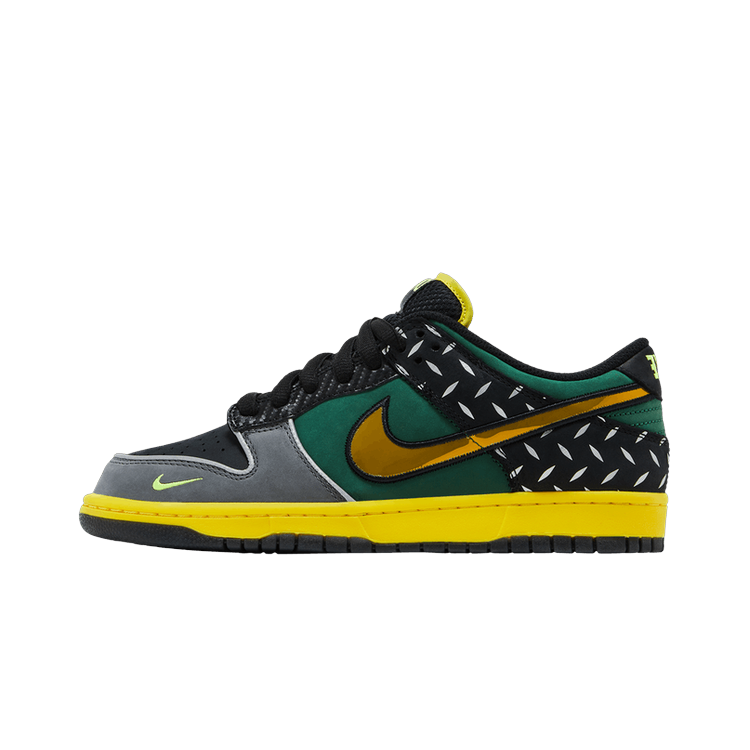 Nike Dunk Low What the Duck Home University of Oregon PE, Black/Apple Green/Vivid Pink/Volt (HV1454-001)