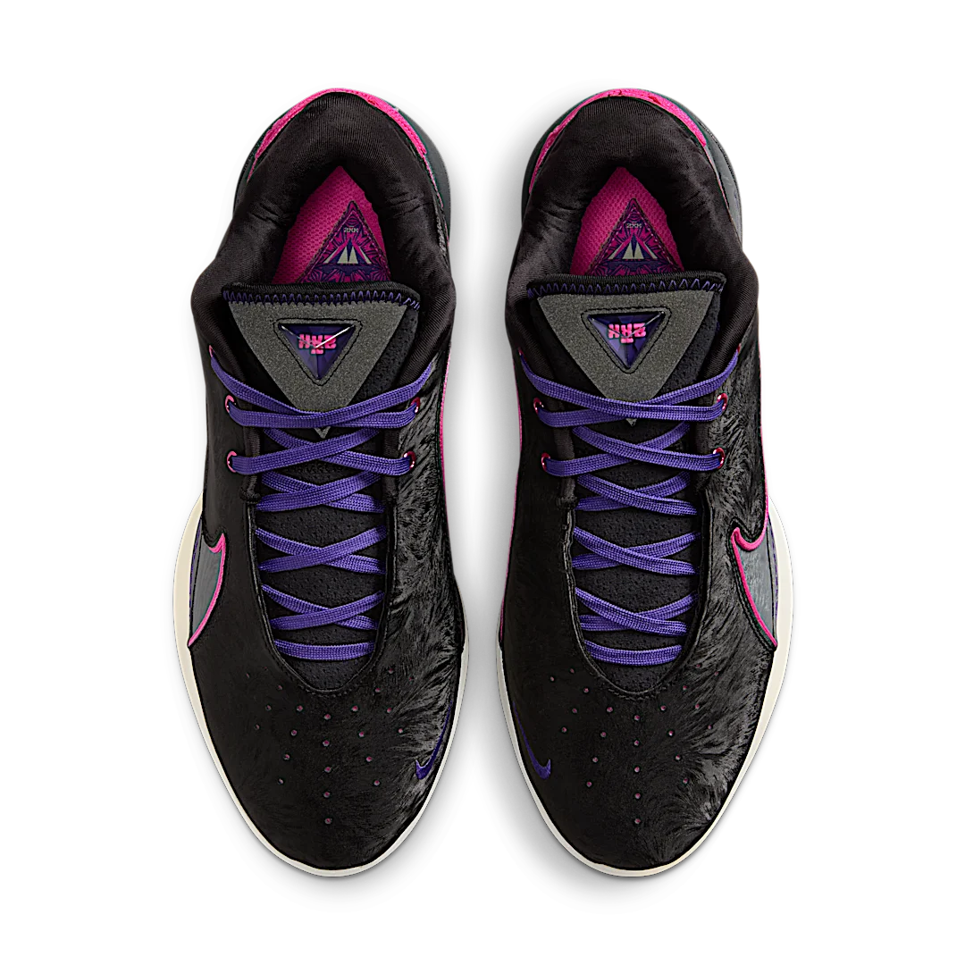 Nike LeBron 22 Blacklight, Black/Laser Fuchsia/Dark Grey/Field Purple/Guava Ice/Vapor Green (FZ1094-001)