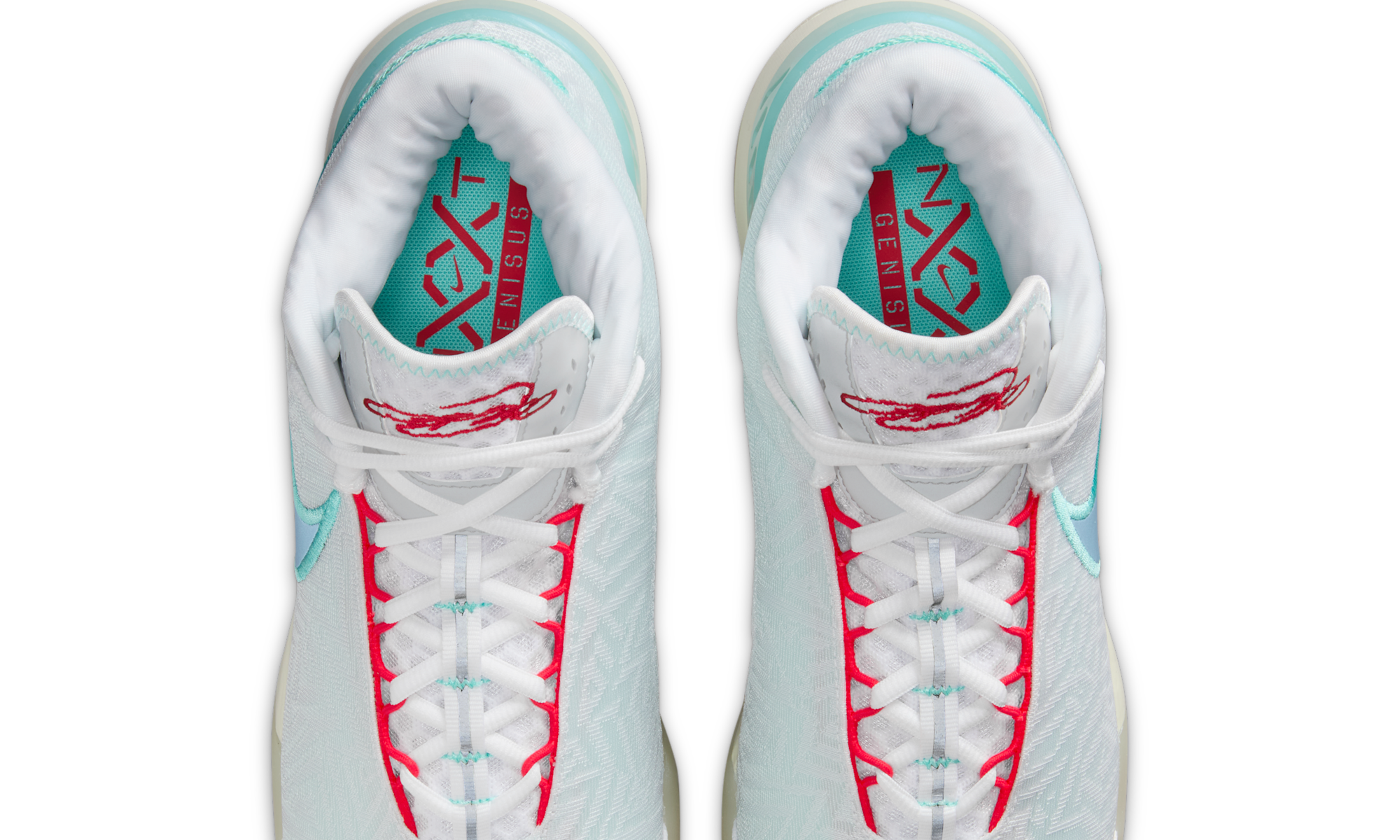 Nike LeBron NXXT Genisus White Aurora Green Siren Red Aegean Storm