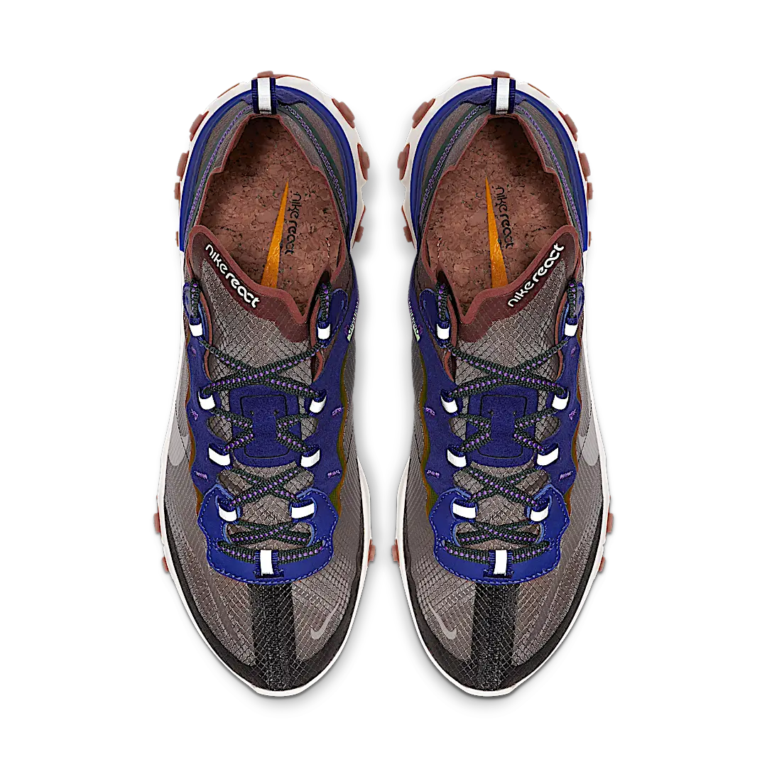 Nike React Element 87 Dusty Peach, Dusty Peach/Atmosphere Grey-Deep Royal Blue-Lucid Green-Amarillo-Hyper Grape (AQ1090-200)