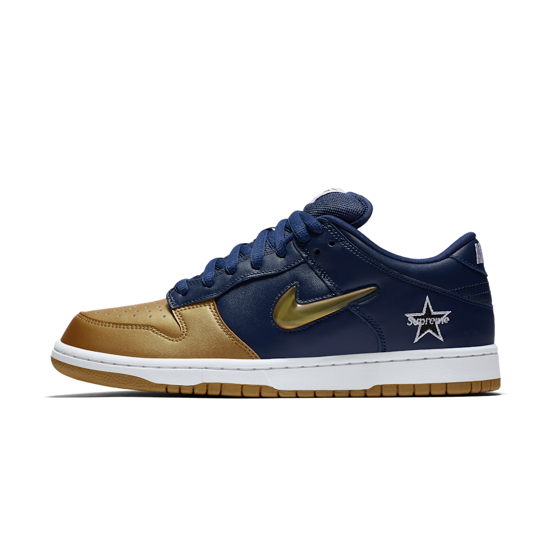 Nike SB Dunk Low Supreme Jewel Swoosh Gold