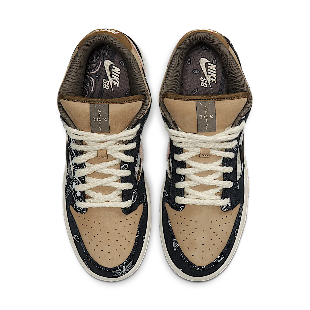 Nike SB Dunk Low Travis Scott, Black/Black-Parachute Beige-Petra Brown (CT5053-001)