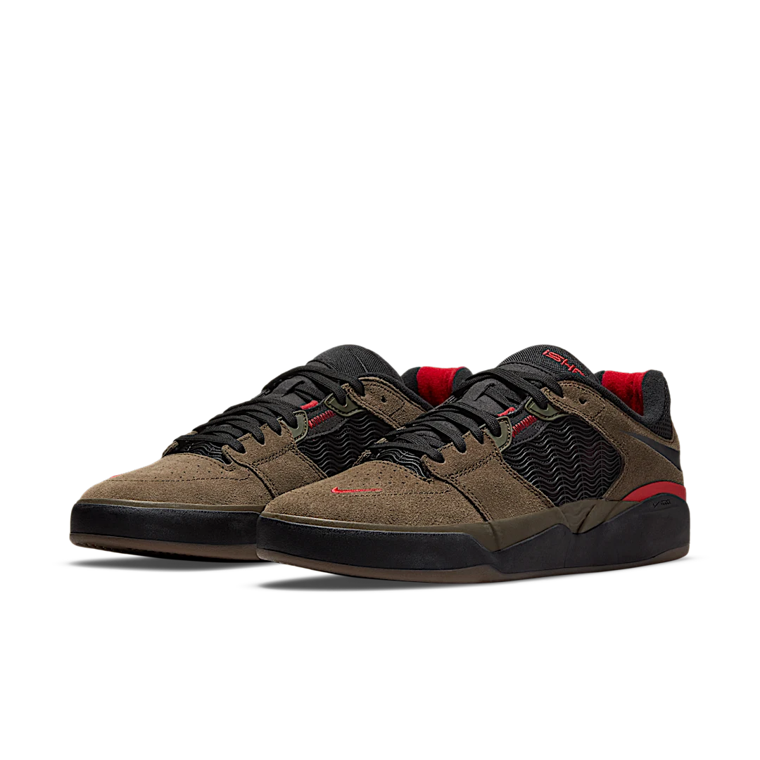 Nike SB Ishod Wair Light Olive, Light Olive/Black-Light Olive-Varsity Red (DC7232-300)