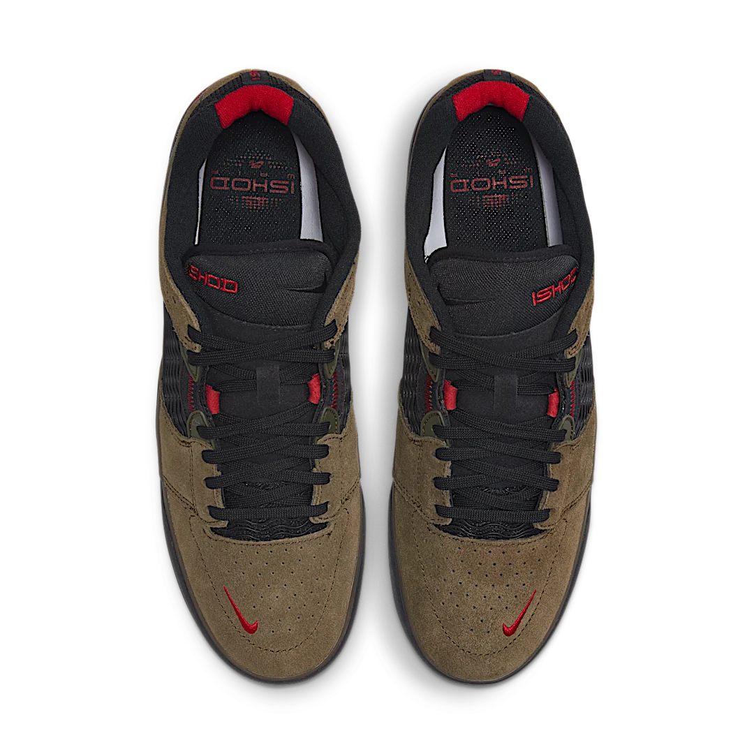 Nike SB Ishod Wair Light Olive, Light Olive/Black-Light Olive-Varsity Red (DC7232-300)