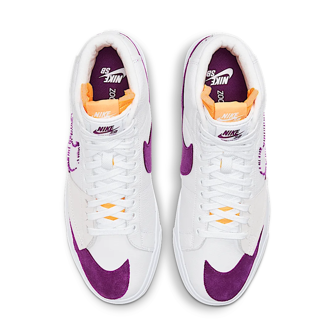 Nike SB Zoom Blazer Mid Edge Lakers, White/Purple-Gold (DA2189-100)