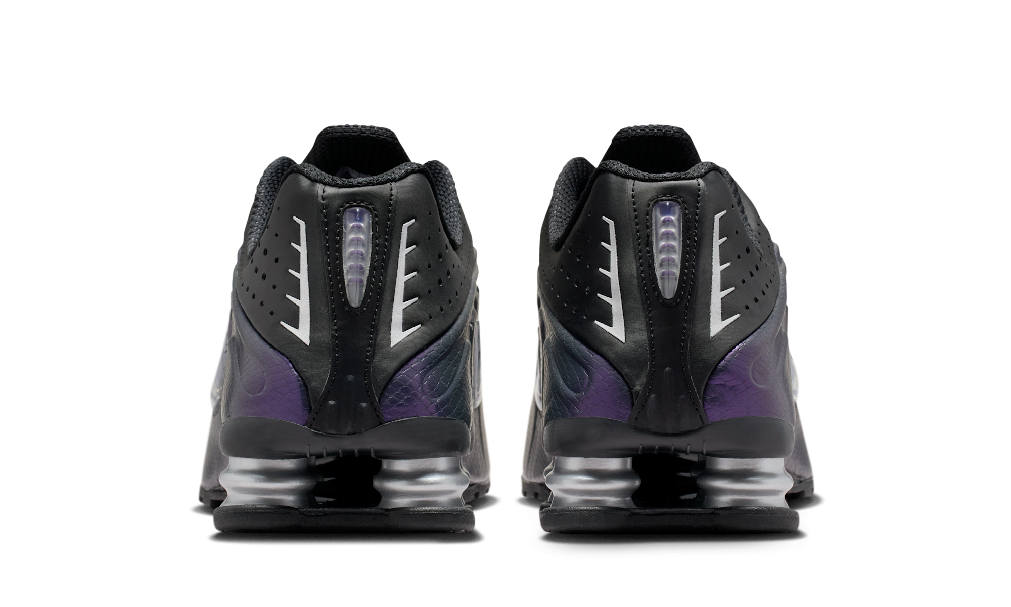 Nike Shox R4 Black Metallic Silver Purple Dynasty