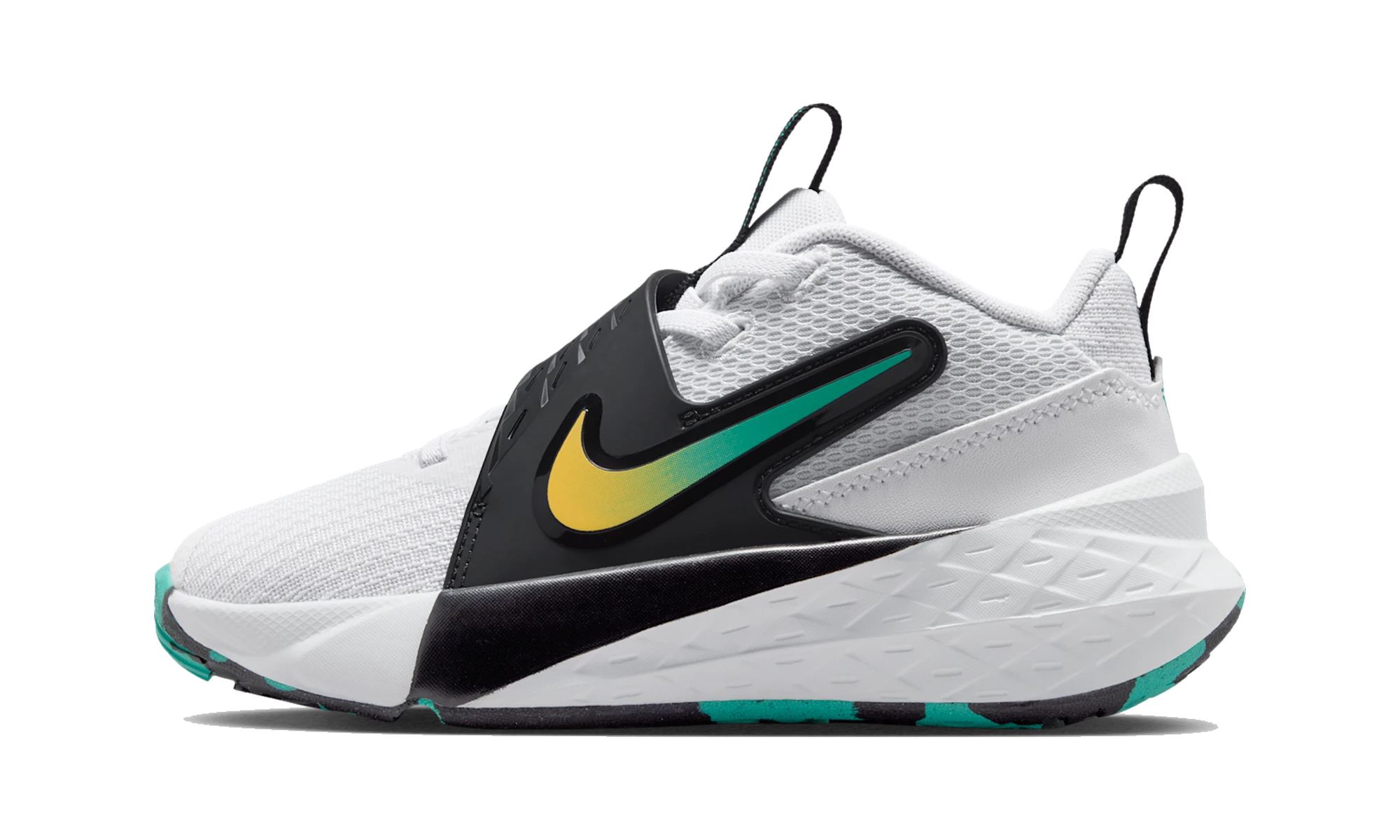 Nike Team Hustle D 12 White Black Emerald Topaz Gold (PS)