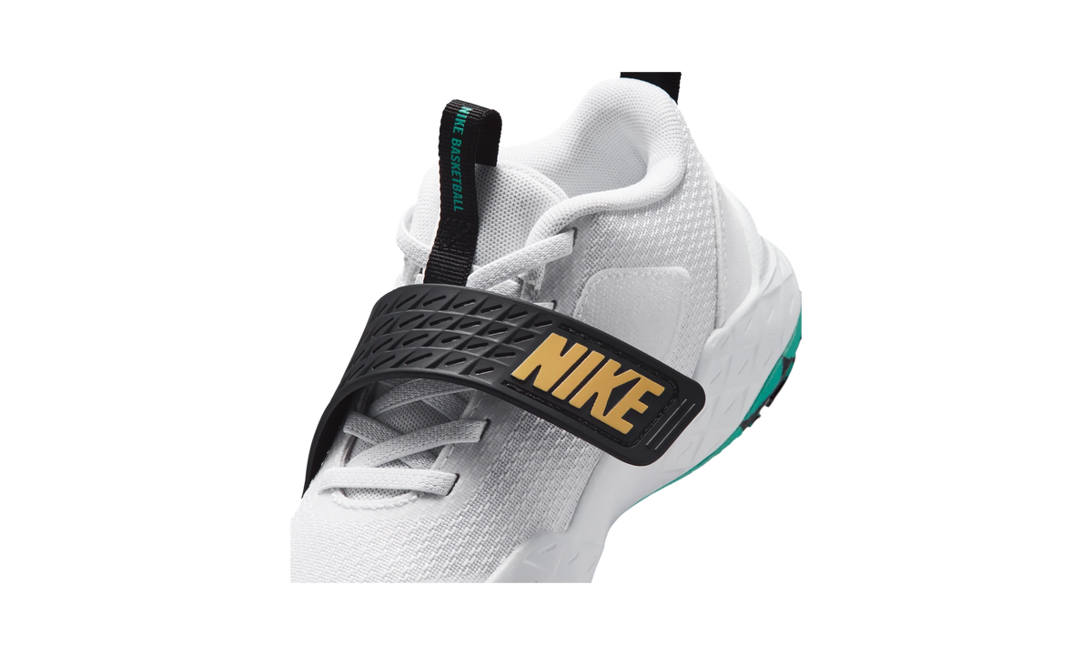 Nike Team Hustle D 12 White Black Emerald Topaz Gold (PS)