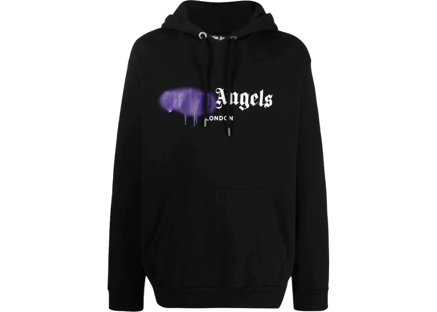 Palm Angels London Spray Paint Logo Hoodie Black
