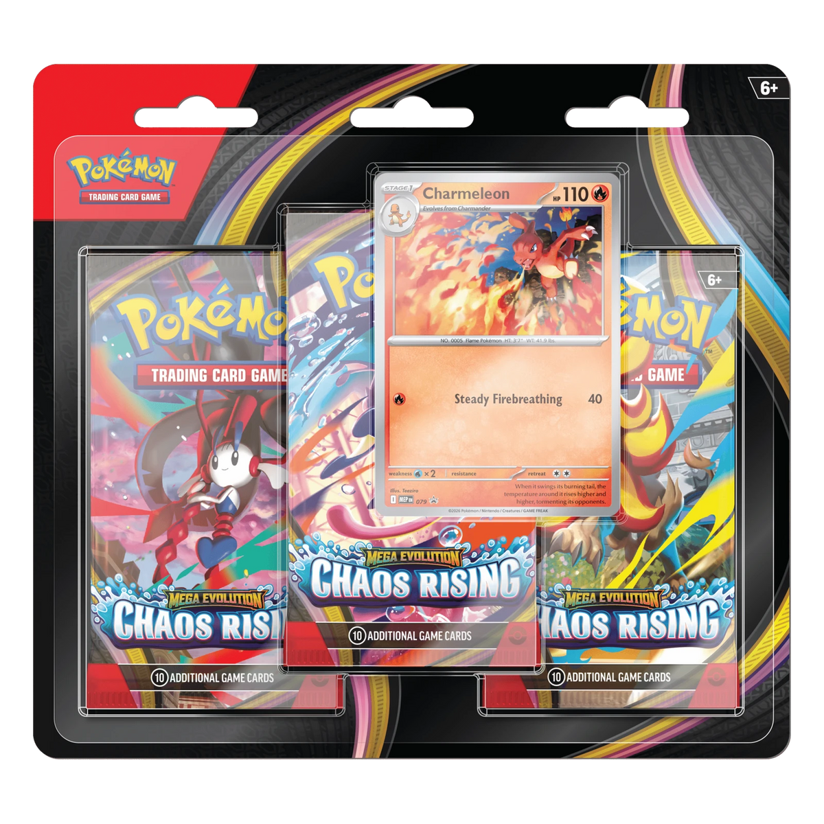 Pokémon TCG Chaos Rising: Charmeleon 3-Pack Blister