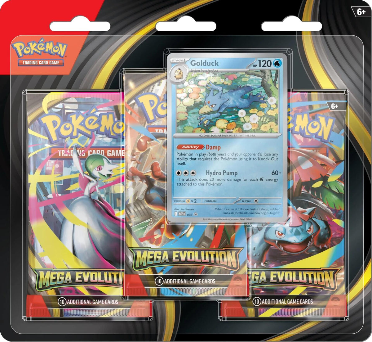 Pokémon TCG Mega Evolution: Golduck 3-Pack Blister