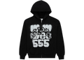 Sp5der SP555 Zip Hoodie Black