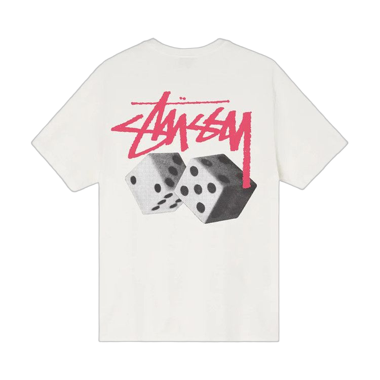 Stussy Roll The Dice Pig Dyed T-Shirt White