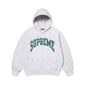 Supreme Cracked Raglan Zip Up Hooded Sweatshirt Ash Grey