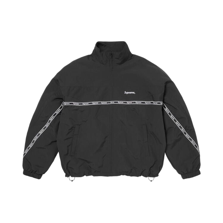 Supreme Logo Taping Track Jacket Black