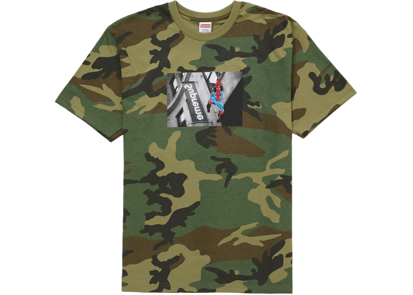 Supreme Spider-Man Tee Woodland Camo