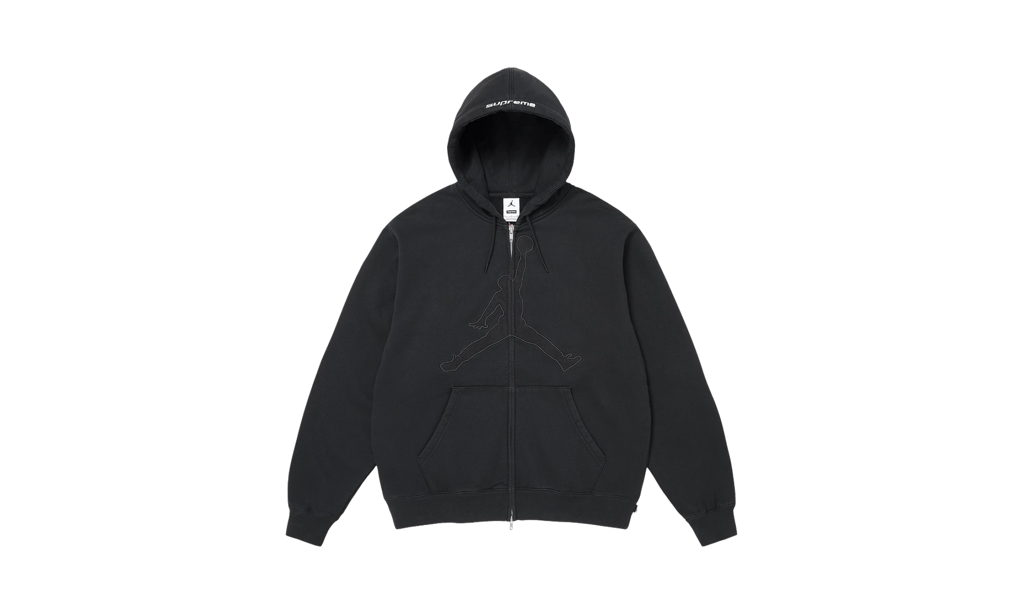 Supreme x Air Jordan Zip Up Hooded Sweatshirt Black