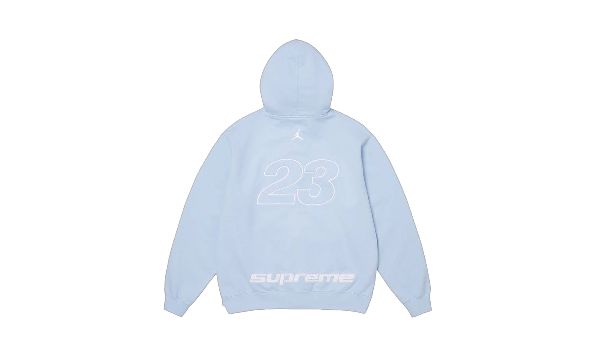 Supreme x Air Jordan Zip Up Hooded Sweatshirt Light Blue