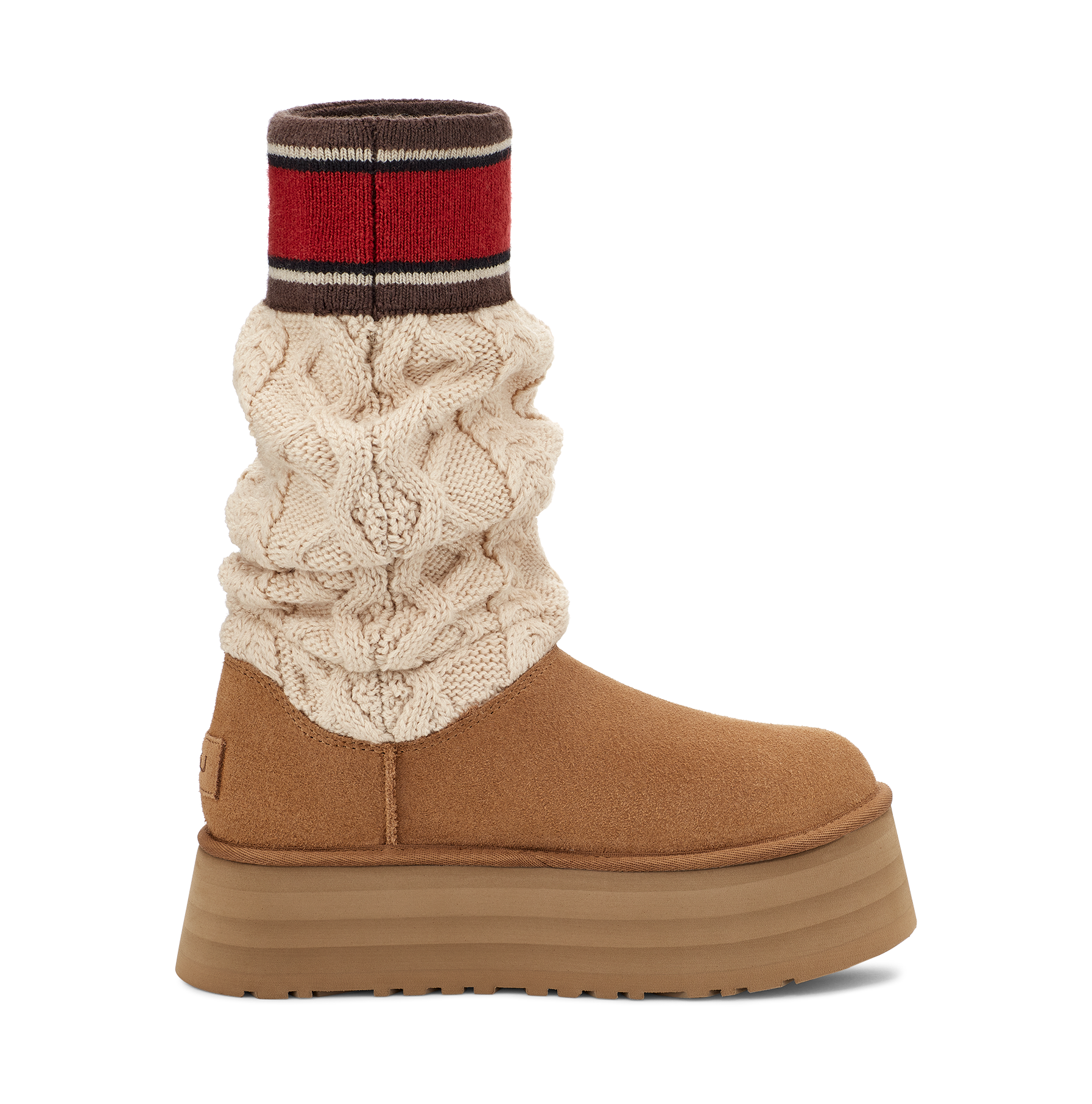 UGG Classic Sweater Letter Boot Chestnut, Chestnut (1144045-CHE)