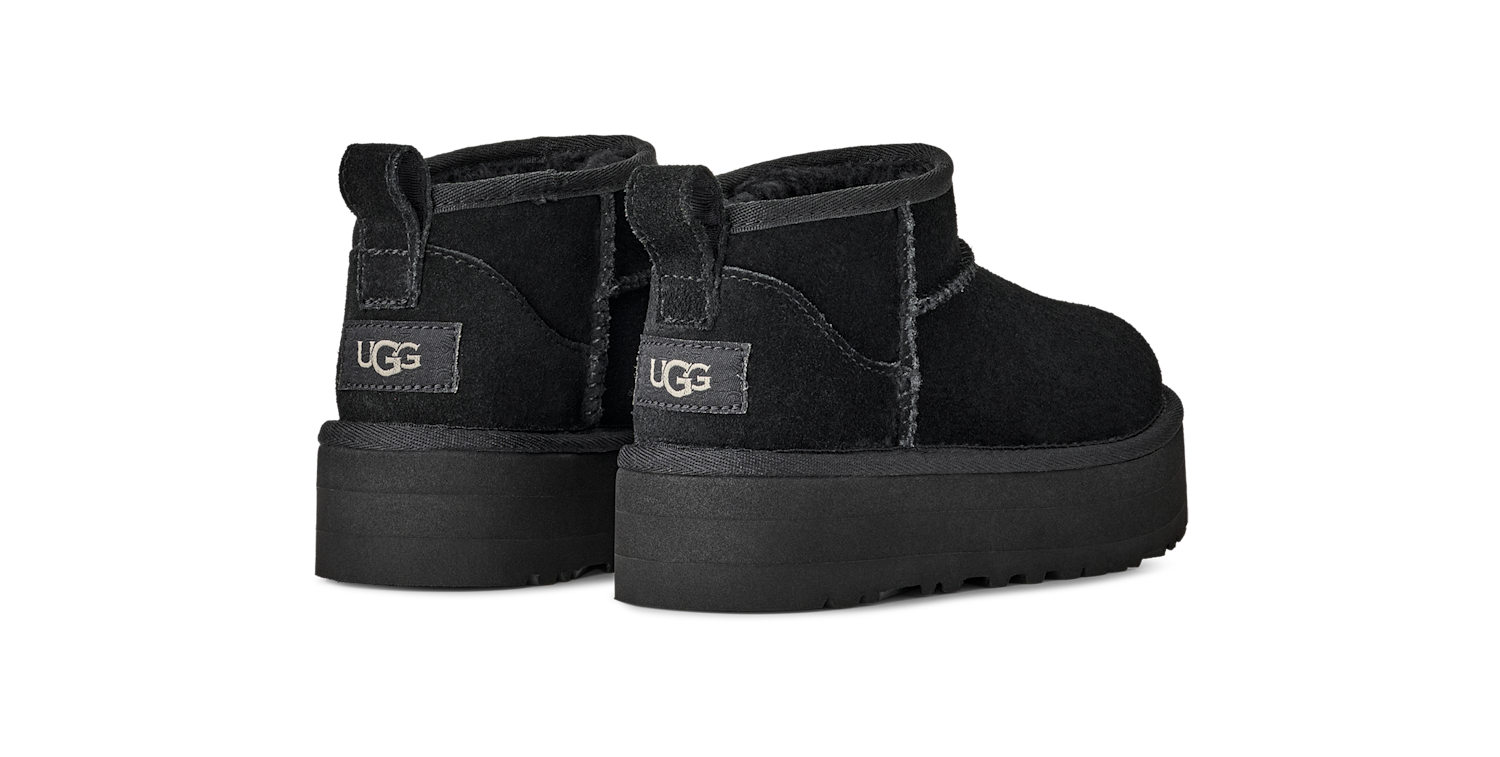 UGG Classic Ultra Mini Platform Boot Black (Kids)