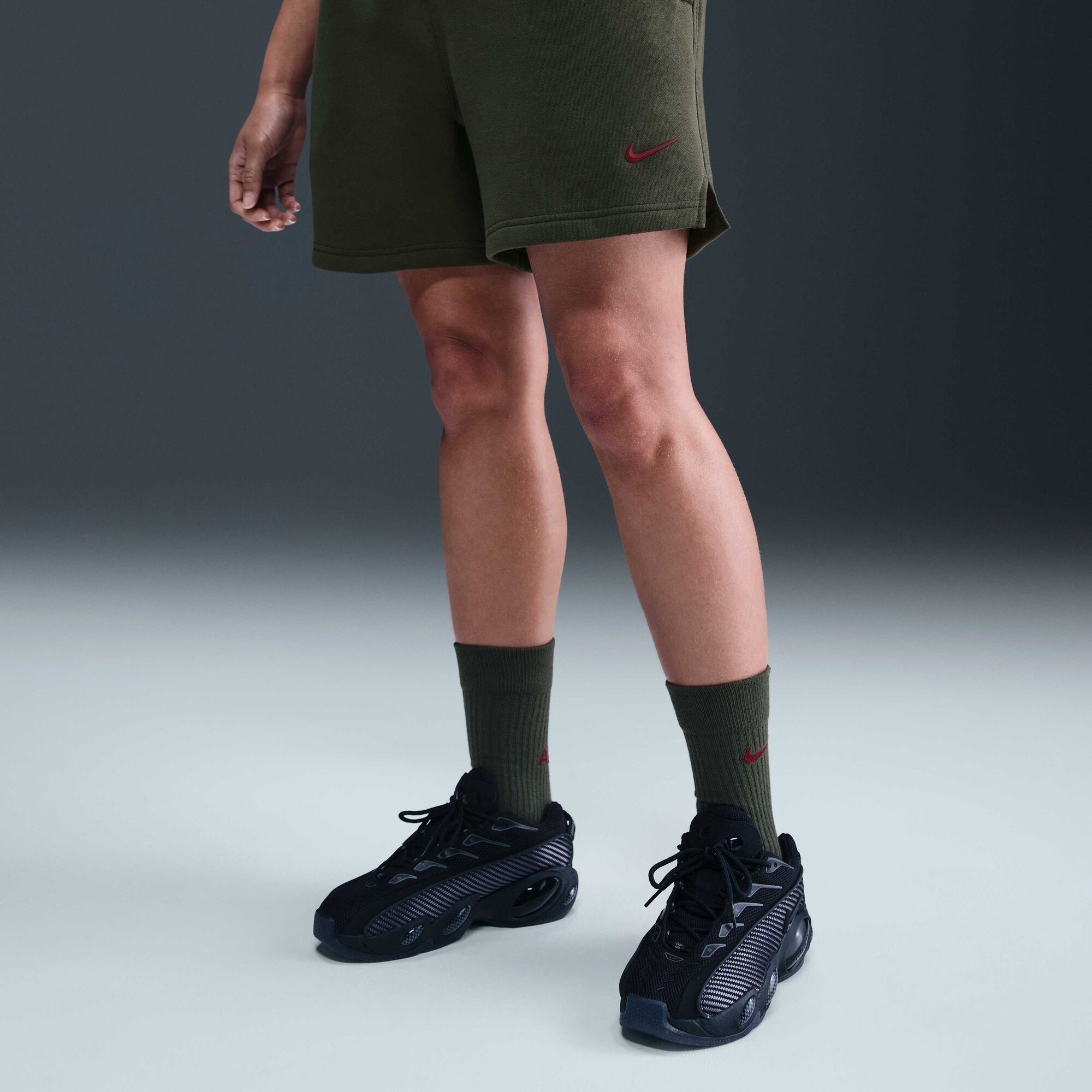 NOCTA Cardinal Fleece Shorts Cargo Khaki/Team Red