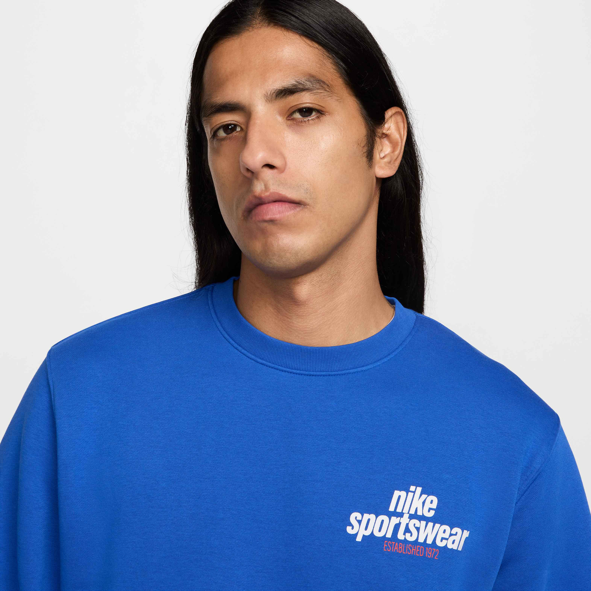 Nike Club Fleece Crew Game Royal/Game Royal/White - Sneak