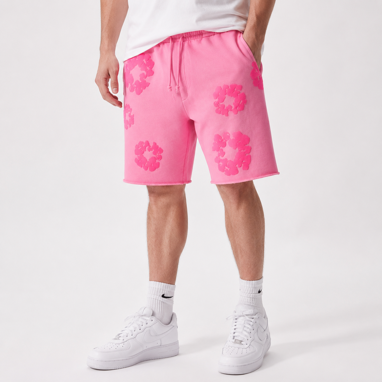 Denim Tears Mono Cotton Wreath Sweat Shorts Pink