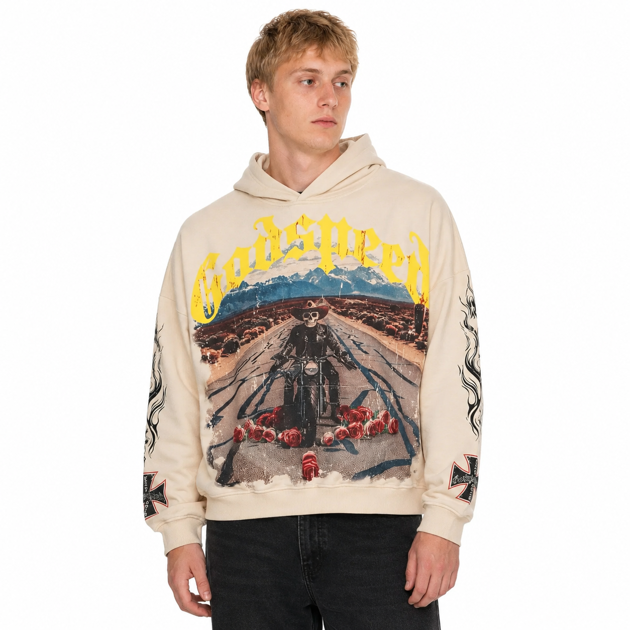 Godspeed Long Lonely Road Hoodie Bone