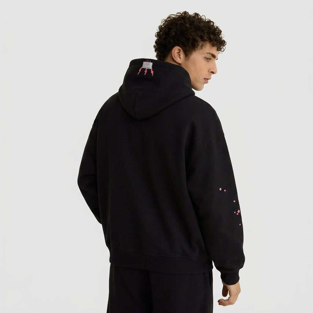 Sp5der Angel Number Hoodie Black