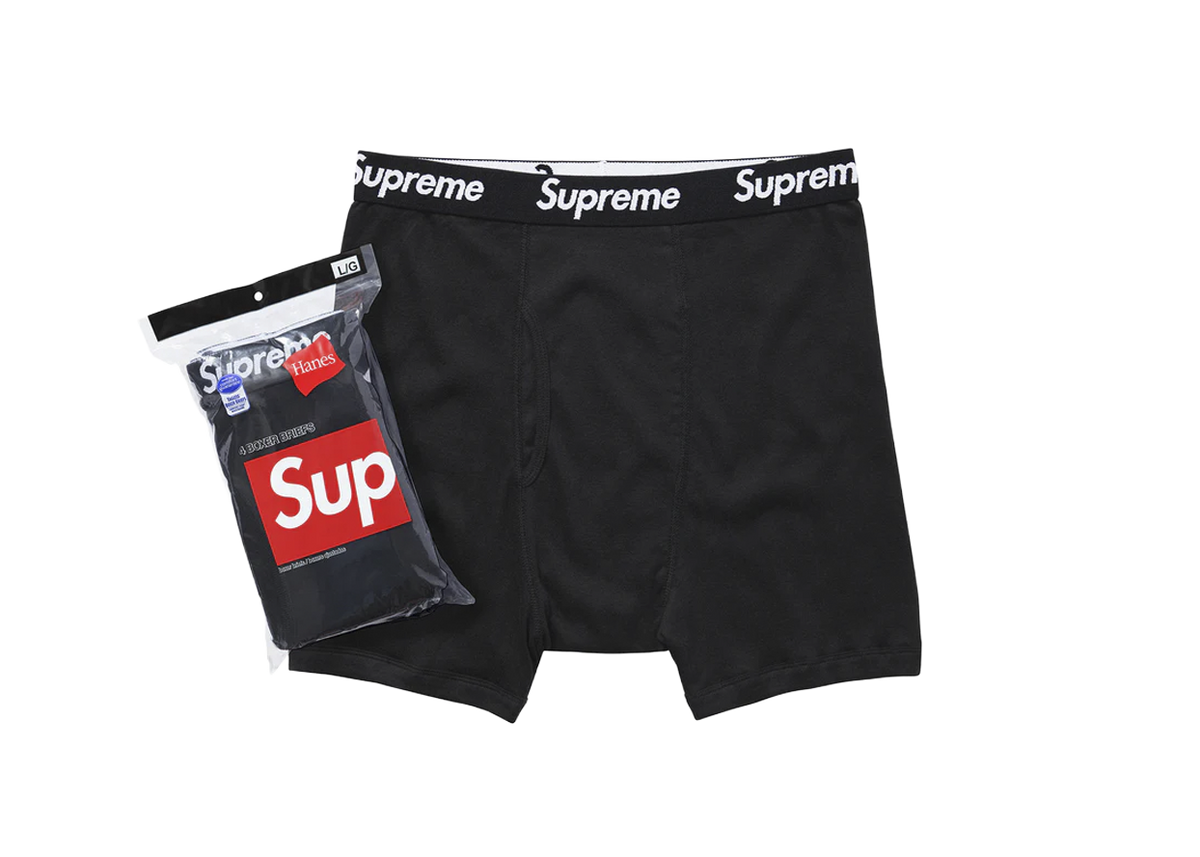 Supreme box logo boxers in black colorway