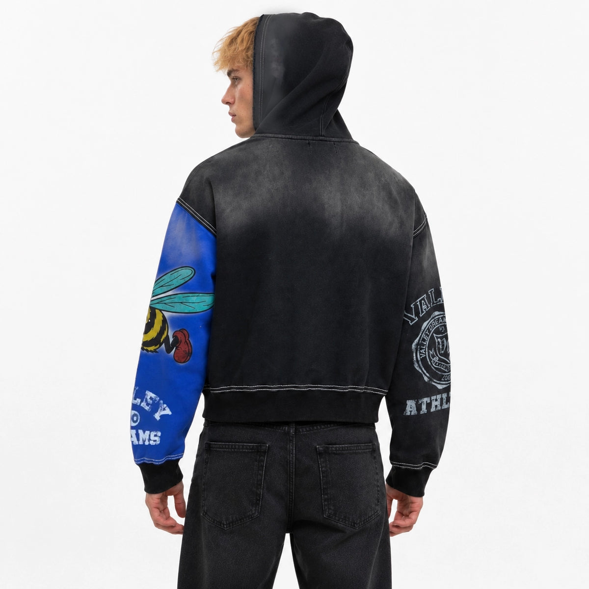 Vale Forever Bipolar Big Zip Up Hoodie Grey