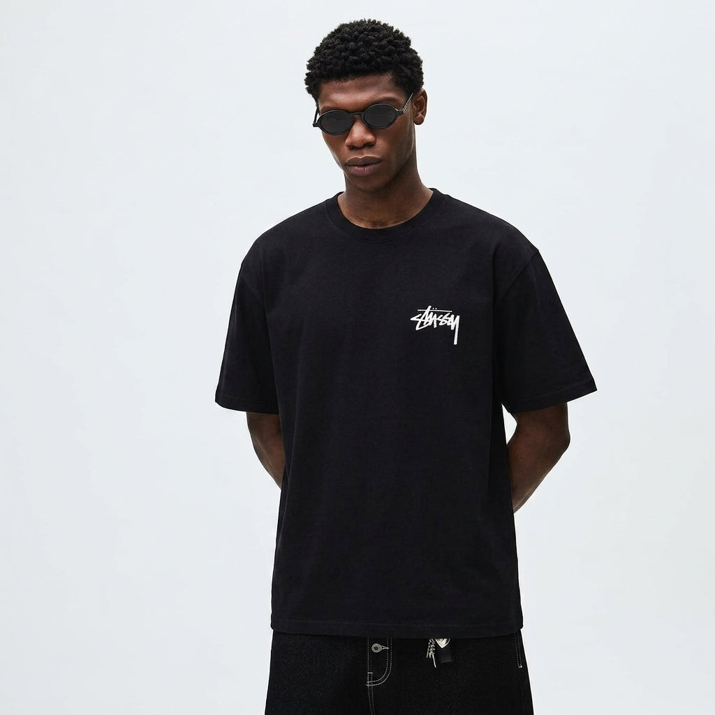 Stussy Burning Stock T-Shirt Black
