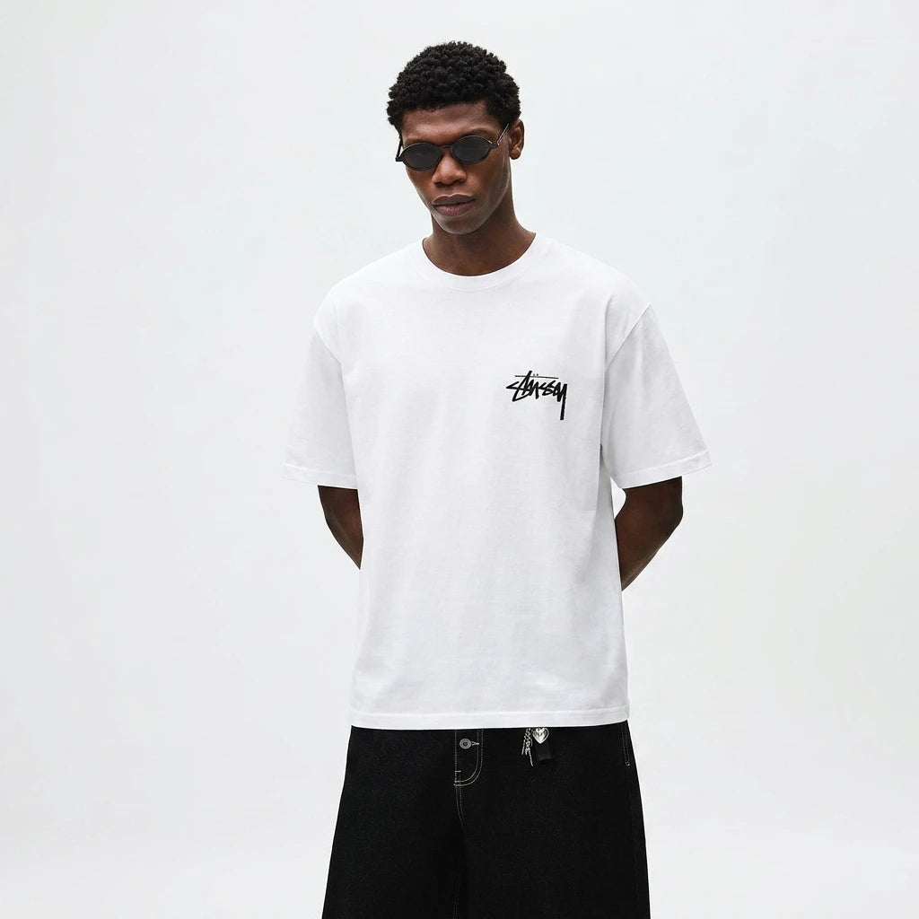 Stussy Burning Stock T-Shirt White