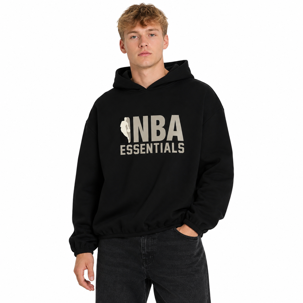 Fear of God Essentials NBA Hoodie Black Grey