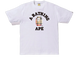 BAPE Check College T-Shirt White Beige