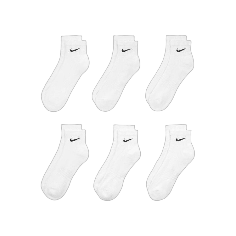 Nike Everyday Cushioned Ankle Socks (6 Pairs) White/Black