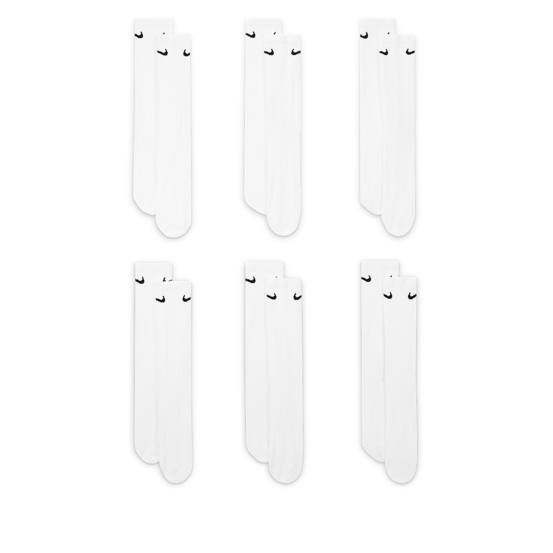 Nike Everyday Cushioned Crew Socks (6 Pairs) White/Black