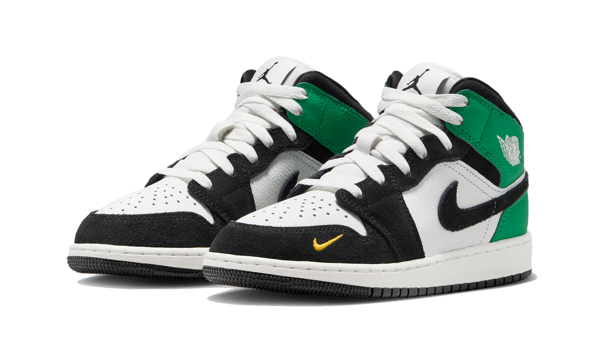 Air Jordan 1 Mid SE Summit White/Lucky Green/University Gold/Black