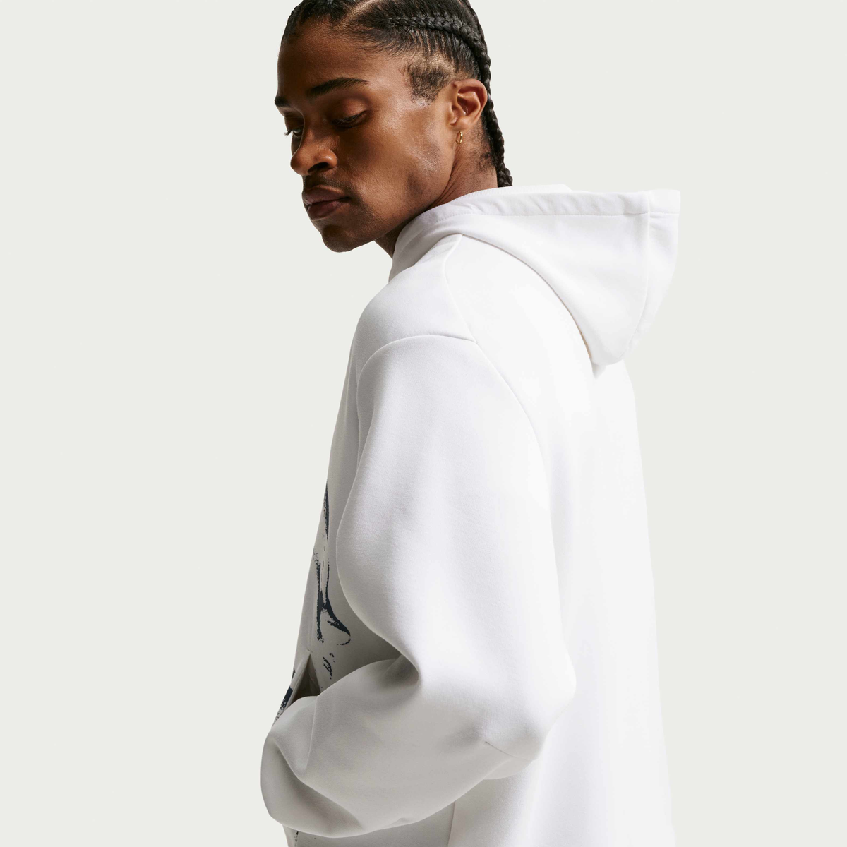 Kobe Dri-FIT Fleece Pullover Basketball Hoodie White/Black