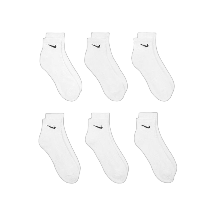 Nike Everyday Cushioned Ankle Socks (6 Pairs) White/Black