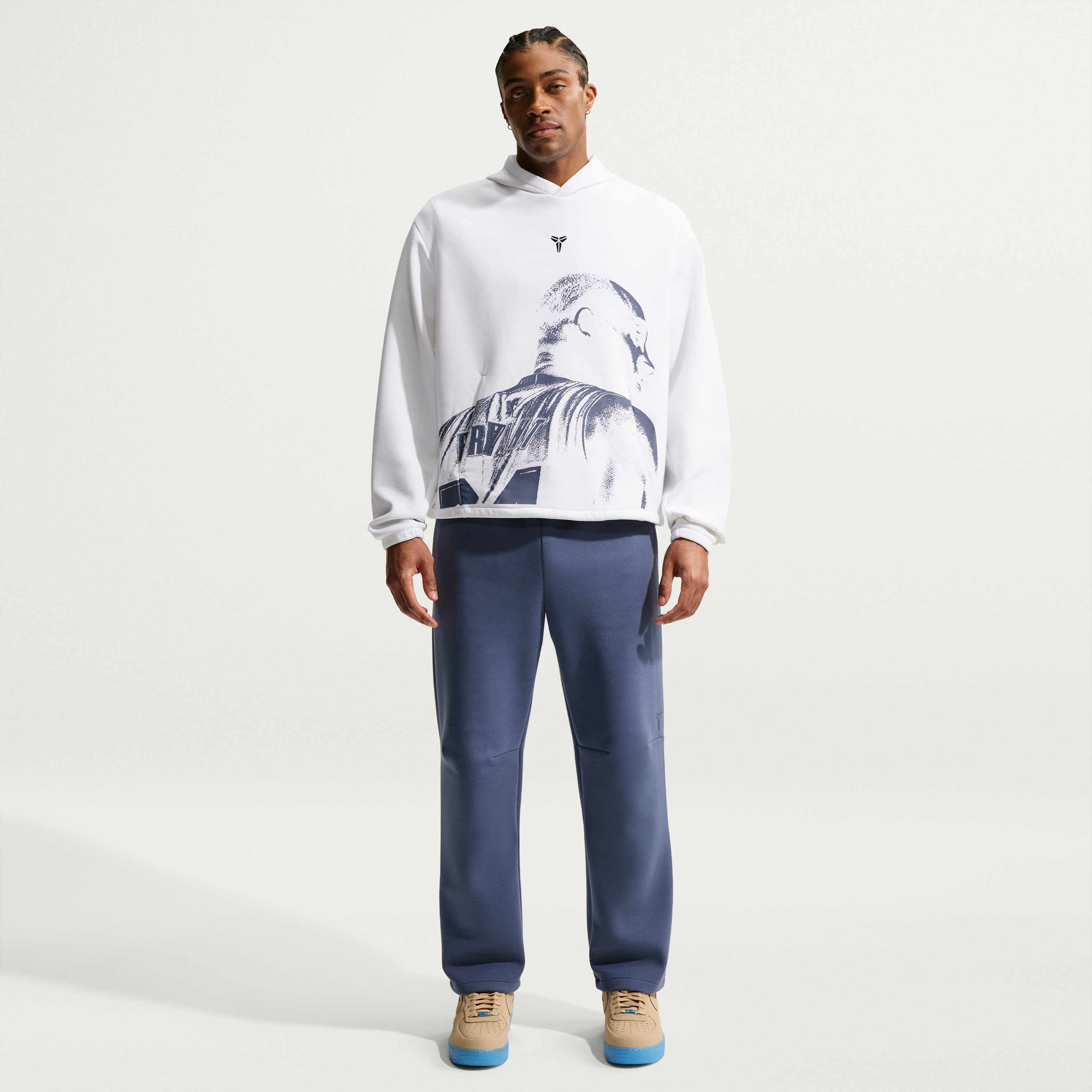 Kobe Dri-FIT Fleece Pullover Basketball Hoodie White/Black