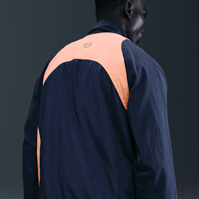 F.C. Barcelona Men's Nike Football Total 90 Football Tracksuit Jacket Midnight Navy/Bright Mango/...
